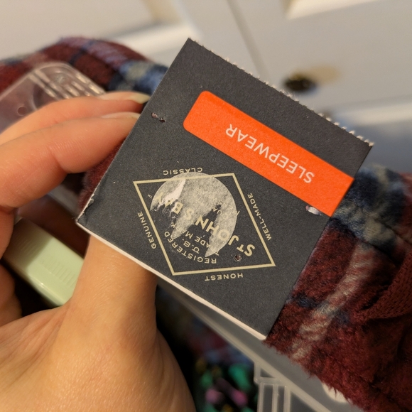 St John's Bay Burgundy Plaid Men's Pajama Pants Soft Fleece Size Large New! - Picture 10 of 13